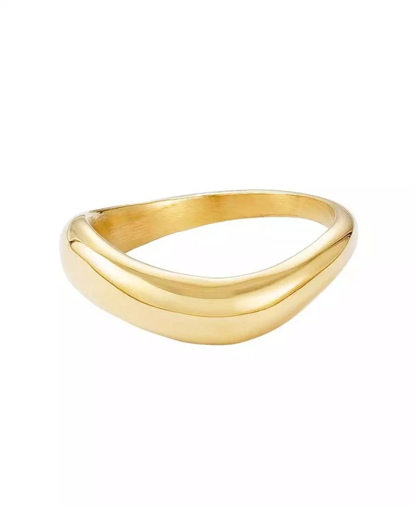 ADORNIA Tarnish Resistant Gold Curved Band Ring