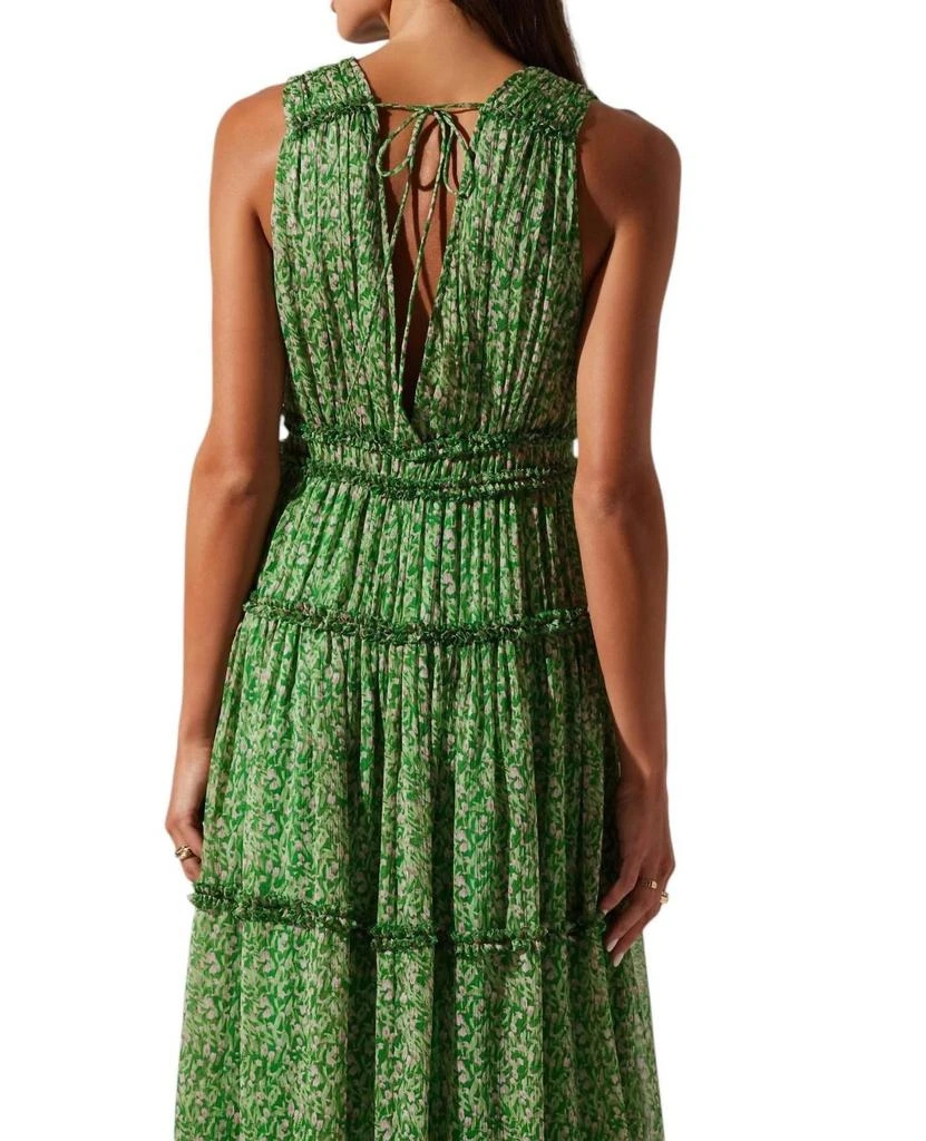 ASTR Edessa Tiered Ruffle Maxi Dress In Green Pink Floral 5