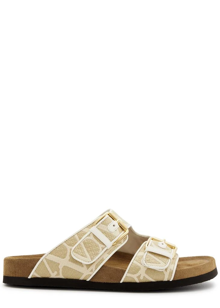 Valentino VLogo jacquard canvas sliders 1