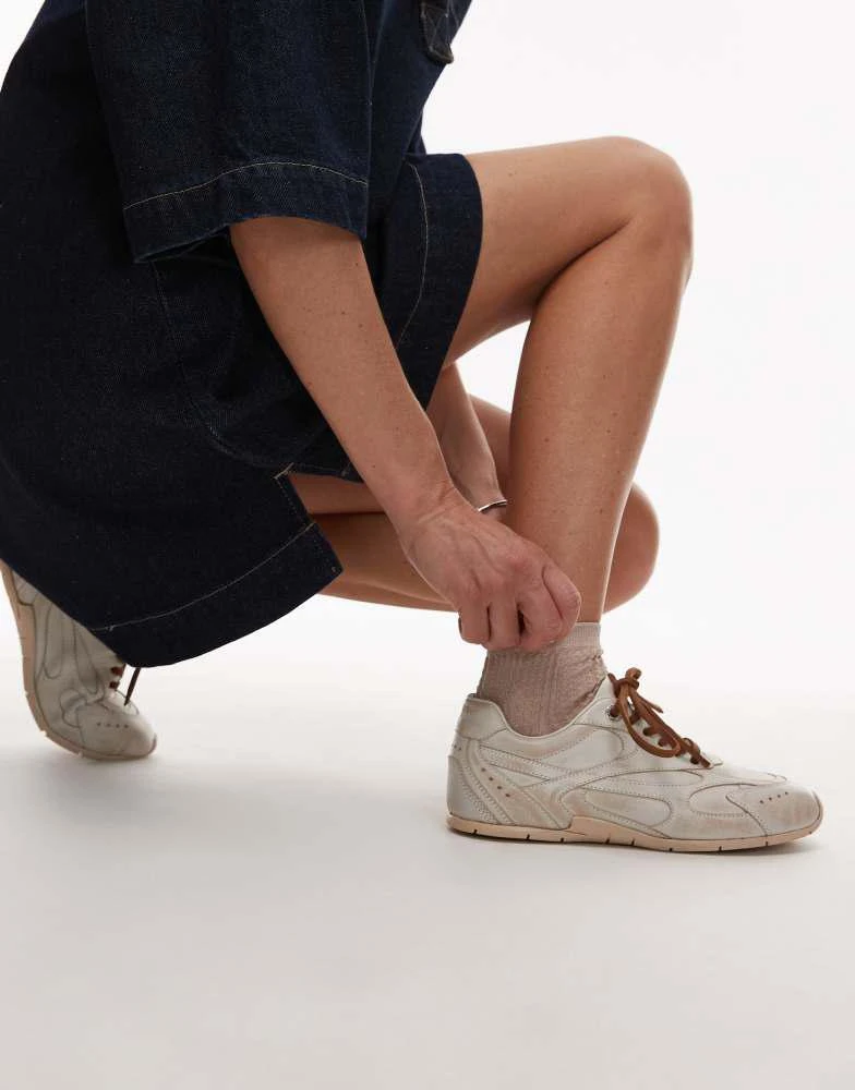 Bronx Bronx Myr-aa trainers in off white vintage brush off leather 2