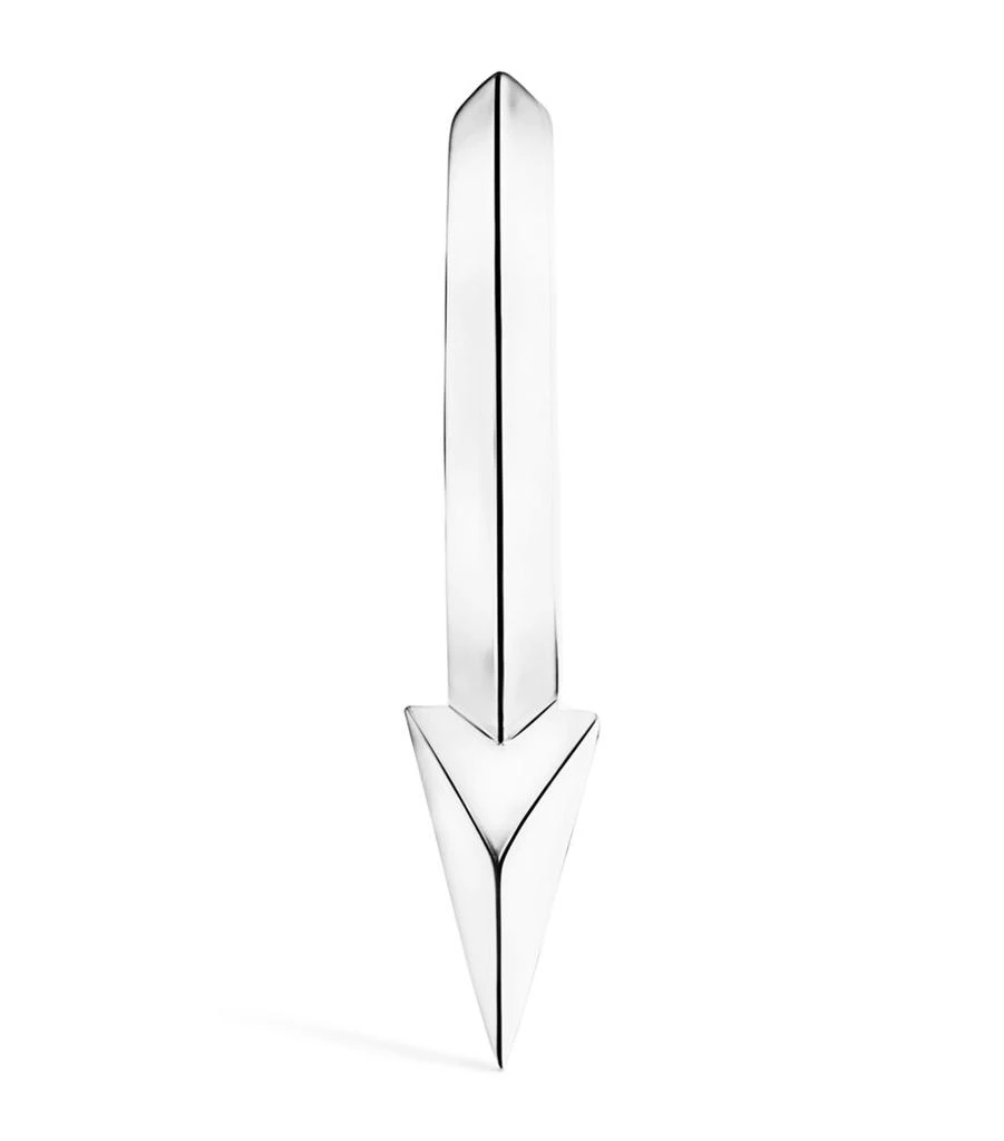 Maria Tash White Gold Faceted Single Short Spike Hoop Earring (8mm) 2