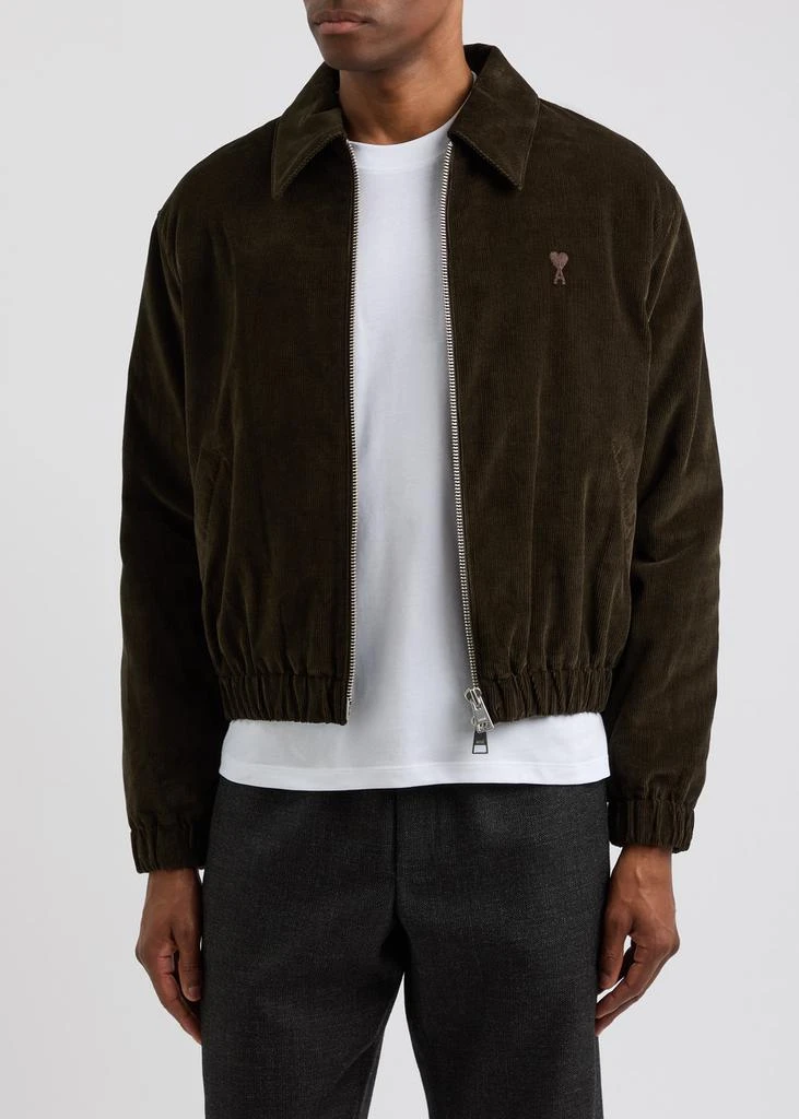 AMI Logo padded corduroy jacket  2