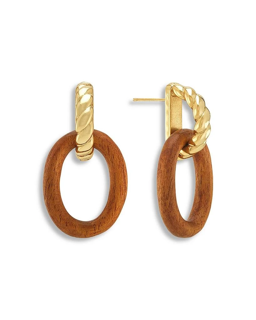 Capucine De Wulf Earth Goddess Teak Link Drop Earrings 1