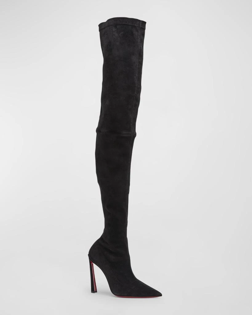 Christian Louboutin Condora Botta Alta Red Sole Suede Knee-Length Boots 2