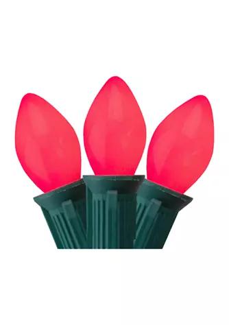 Northlight 25 Count Opaque Pink C7 Christmas Lights Set  24Ft Green Wire