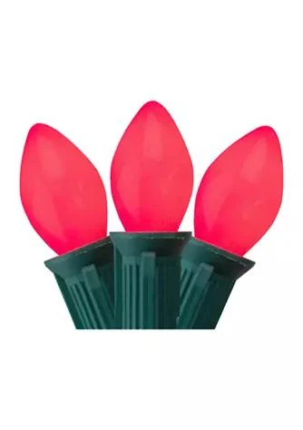Northlight 25 Count Opaque Pink C7 Christmas Lights Set  24Ft Green Wire 1