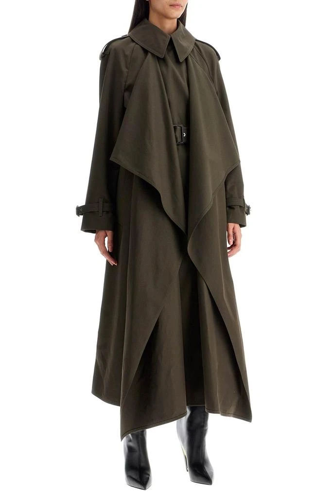 Alexander McQueen Alexander Mcqueen Women's Double-Breasted Trench Coat With Draped 2