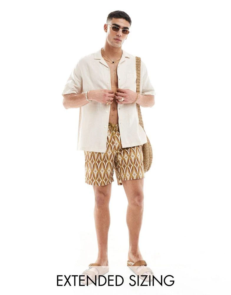 ASOS ASOS DESIGN relaxed linen shirt with revere collar in ecru 1