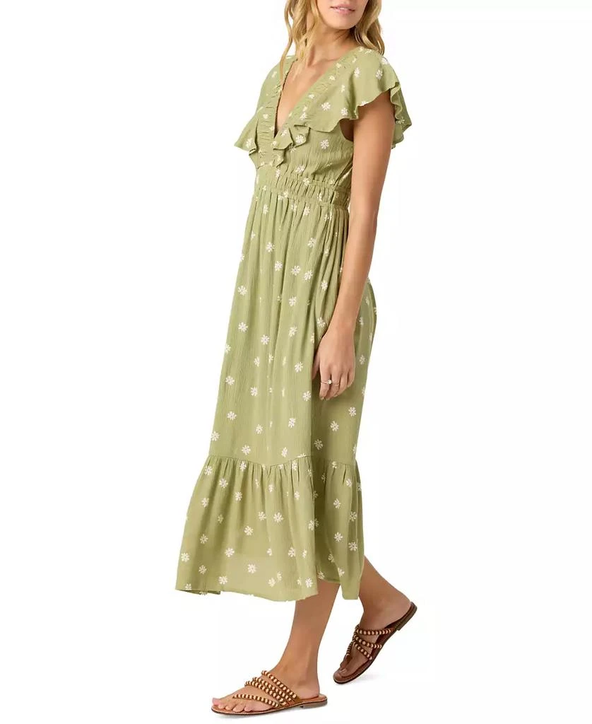 midi junior dresses Midi Dress for Teens Girls Cotton-Linen Cute Ruffles Cap Sleeve Crew Neck Drawstring High Waisted Juniors Solid Lightweight Dress Size 4-14