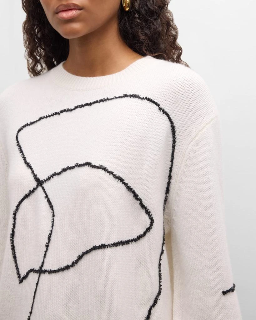 TSE Cashmere Embroidered Scribble Cashmere Sweater 5