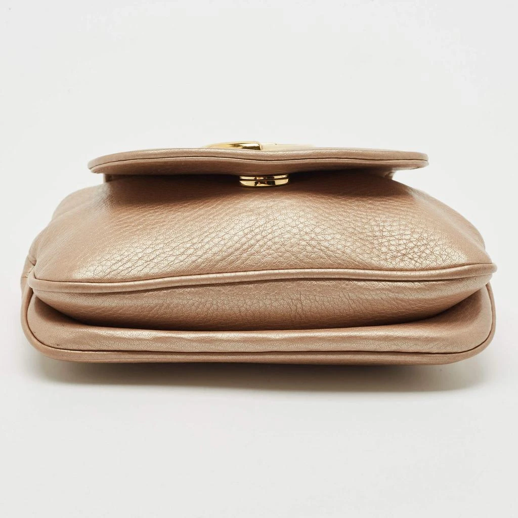 Gucci Gucci Metallic Beige Leather Small 1973 Chain Crossbody Bag 6