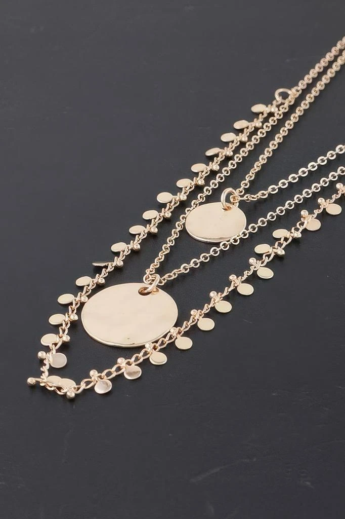TRUEDAMES Triple Disc Charm Chain Necklace