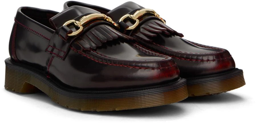 Dr. Martens Burgundy Adrian Snaffle Smooth Leather Kiltie Loafers 4