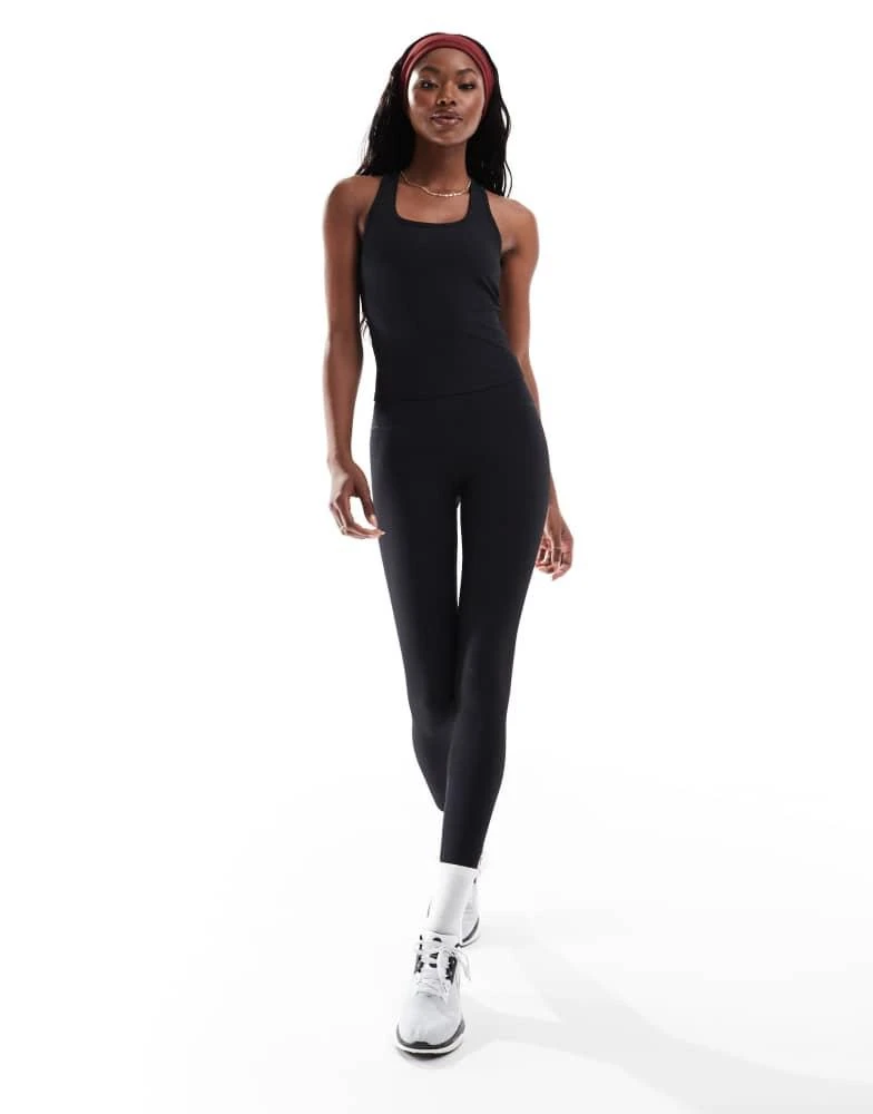 ASOS 4505 active rib cross back vest with inner bra in black 3
