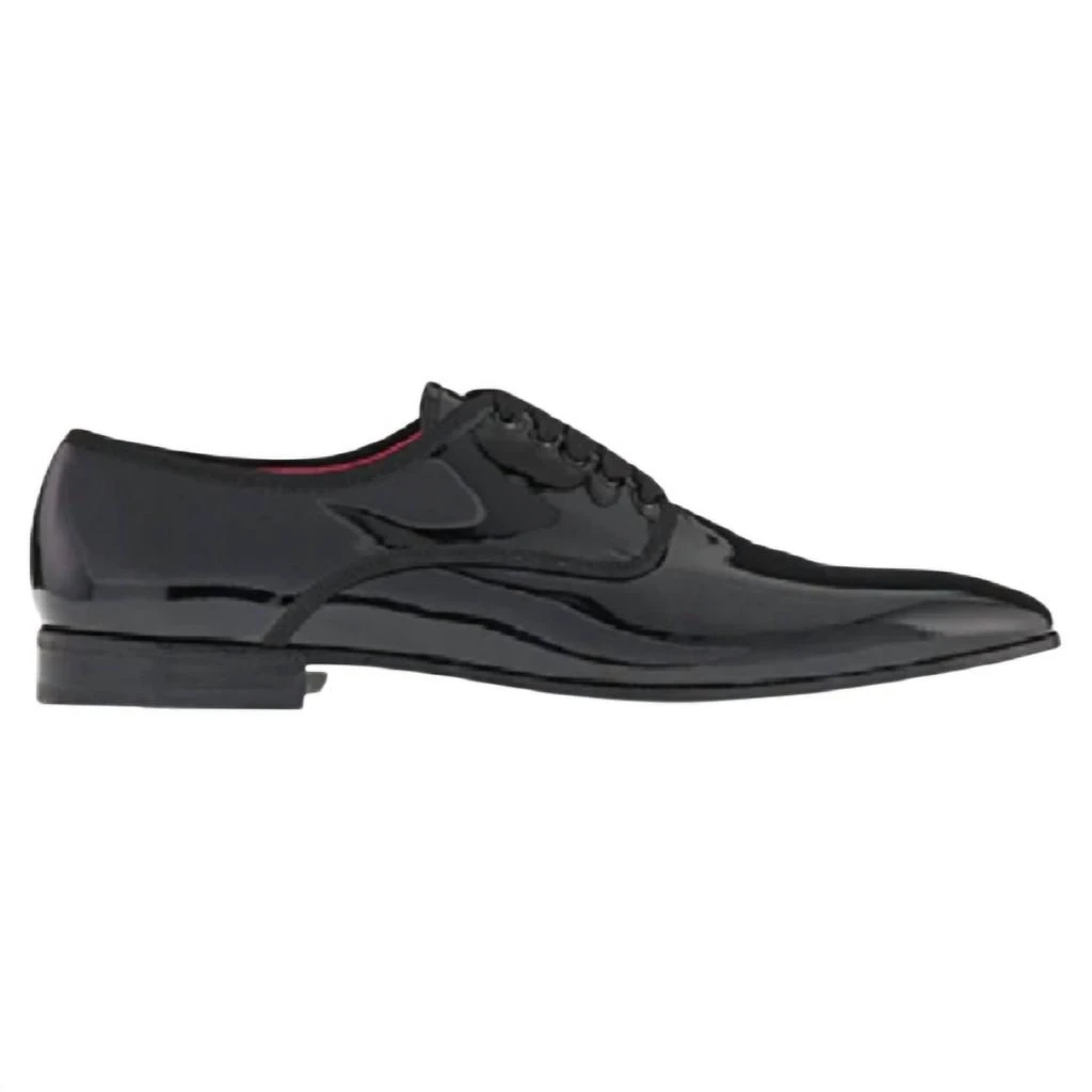 Salvatore Ferragamo Men
s Patent Lace Up Debry Shoes In Black 1