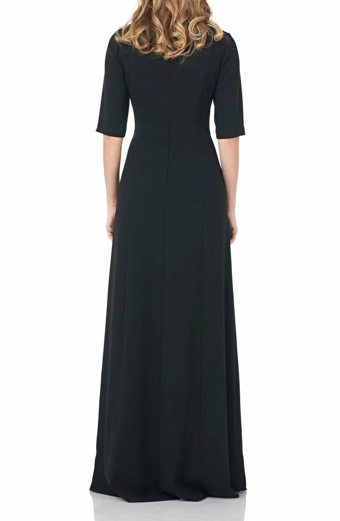 Kay Unger Davina Romper Walk Thru Jumpsuit Dress In Black