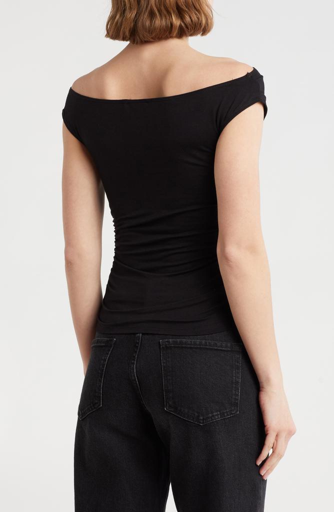 Elodie Off the Shoulder Cap Sleeve Ruched Top