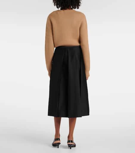 Totême Pleated wool and silk midi skirt 3