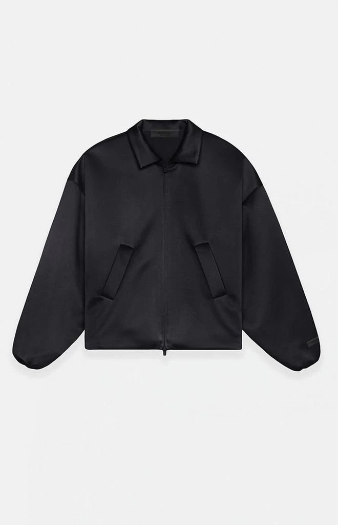 Essentials Women's Black Satin Bomber Jacket 1