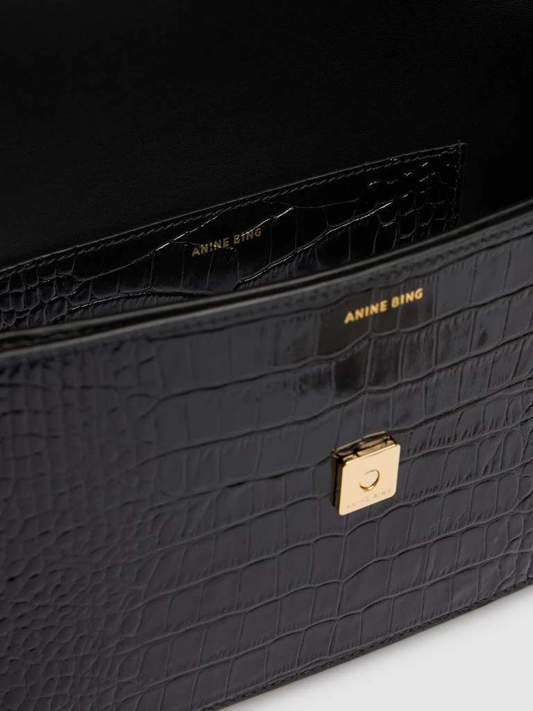 ANINE BING Elly Croc Embossed Leather Shoulder Bag 5
