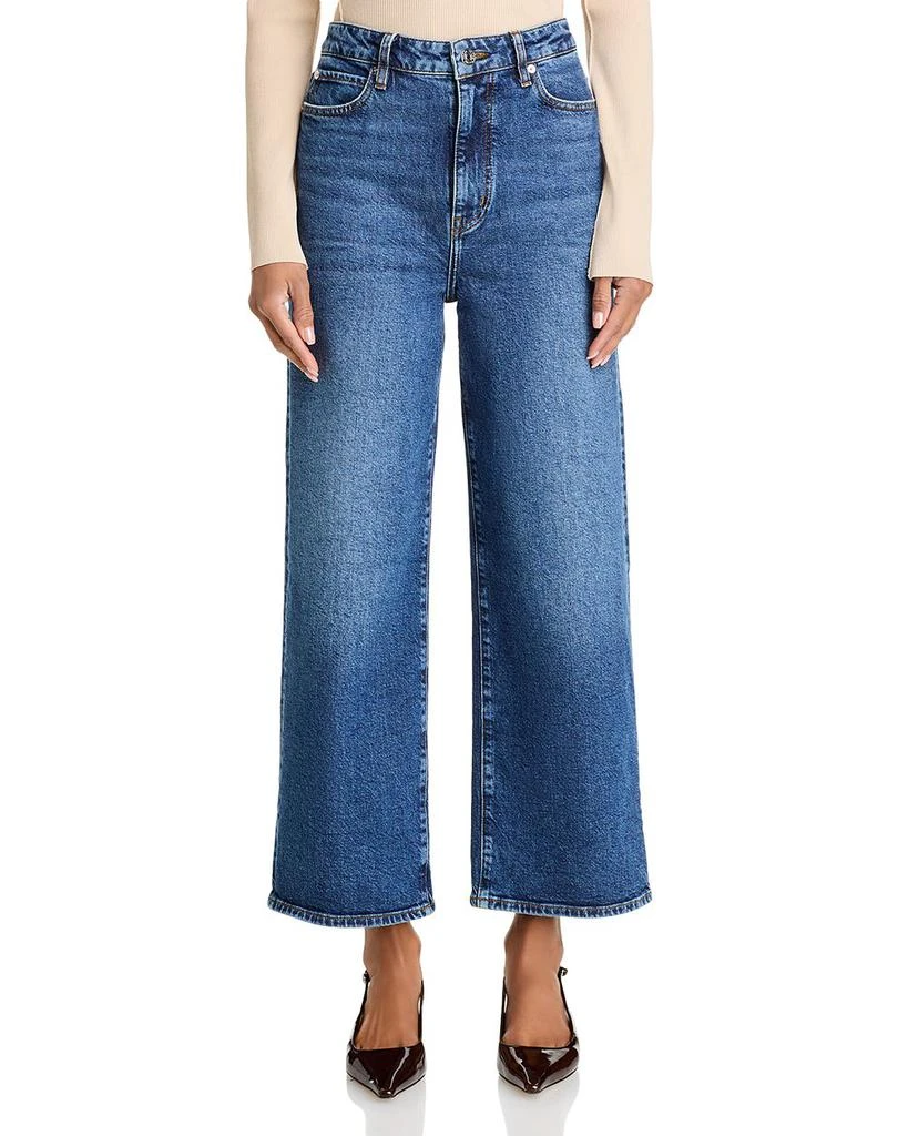 FRAME The Wide High Rise Ankle Wide Leg Jeans in Rival 7