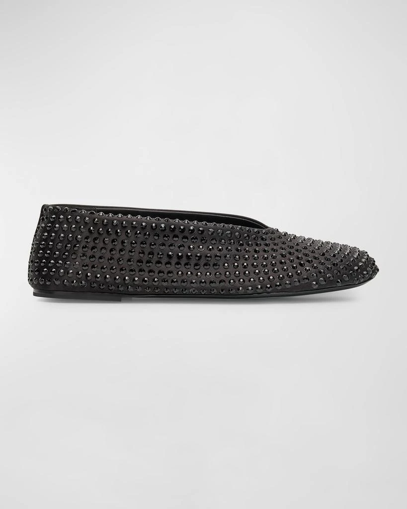Khaite Marcy Crystal Stud Silk Ballerina Flats 1