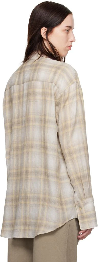 AURALEE Yellow Airy Wool Check Shirt 3
