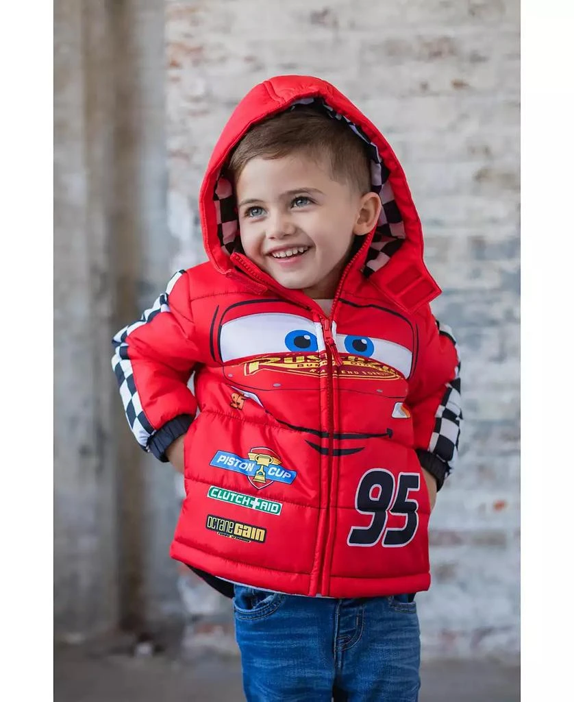 Disney Toddler Boys Pixar Lightning McQueen Zip Up Winter Coat Puffer Jacket 3