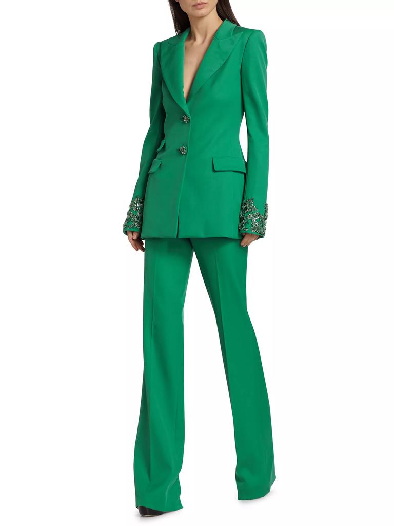 Pamella Roland Cashmere Creased-Front Dress Trousers