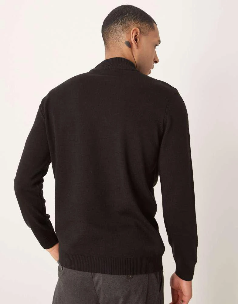 ASOS ASOS DESIGN knitted turtleneck long sleeve t-shirt in black 3