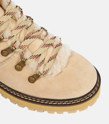 See by Chloé Eileen shearling-lined suede hiking boots 6