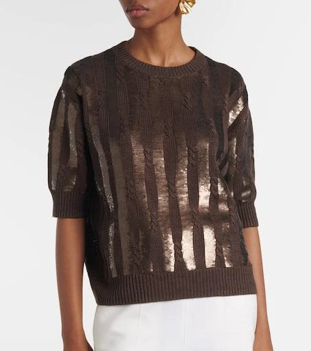 Max Mara Empoli sequined linen top 5