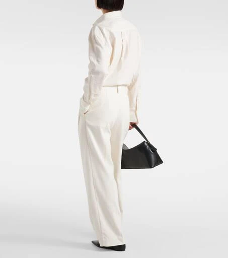 Totême High-rise silk and cotton wide-leg pants 3