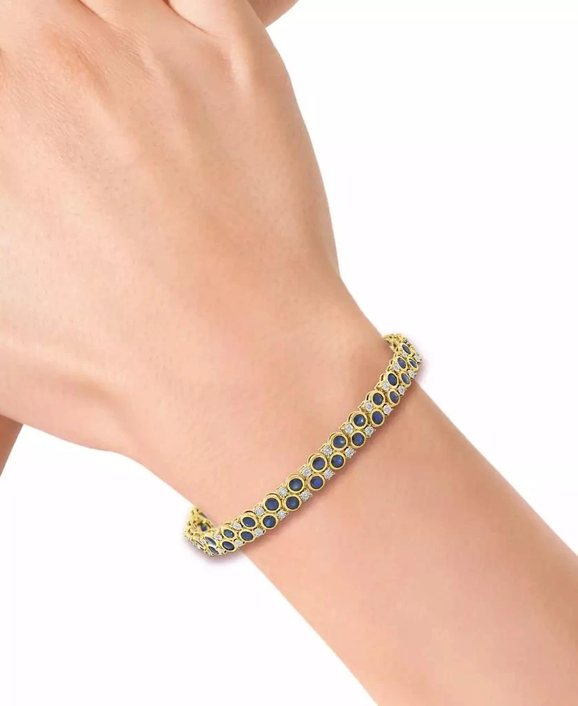 Effy Sapphire (6-1/4 ct. t.w.) 
Diamond (1/5 ct. t.w.) Bracelet in Gold Over Silver 3