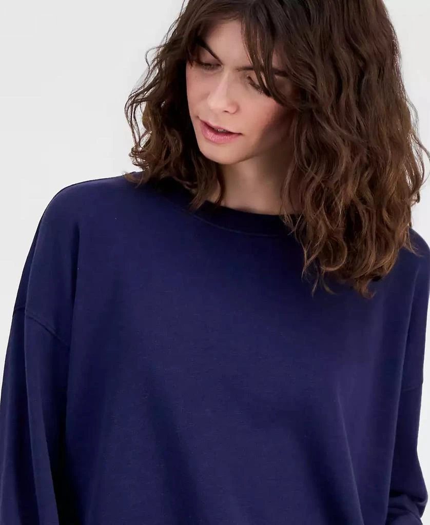 Eileen Fisher Women
s Crewneck Drop-Shoulder Cotton Sweatshirt 3