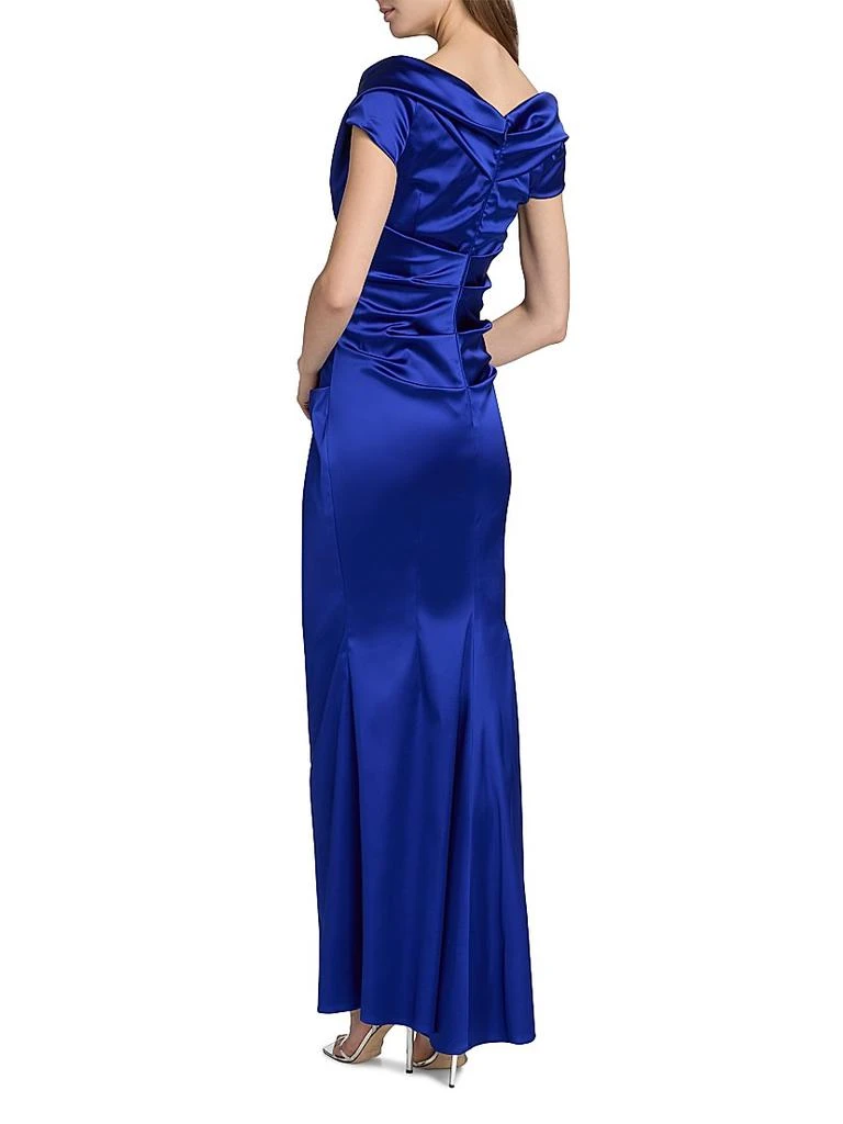 Talbot Runhof Draped Satin Asymmetric Sheath Gown 5