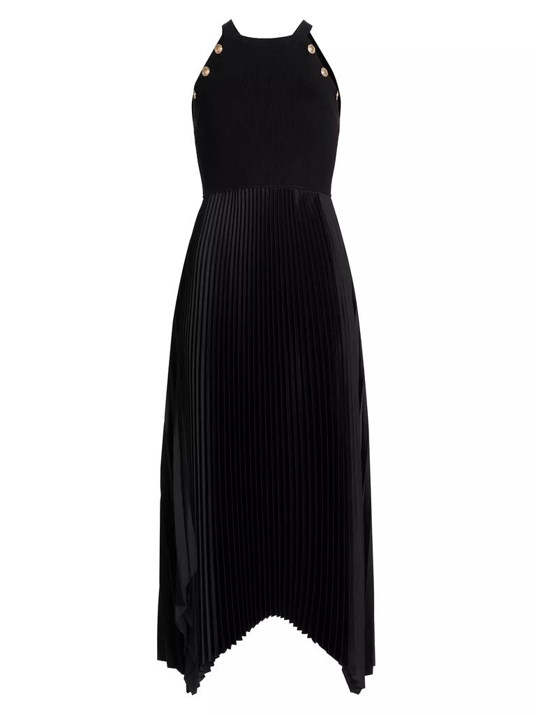 Tahari Eliana Halter Mixed Media Sweater Midi-Dress 1
