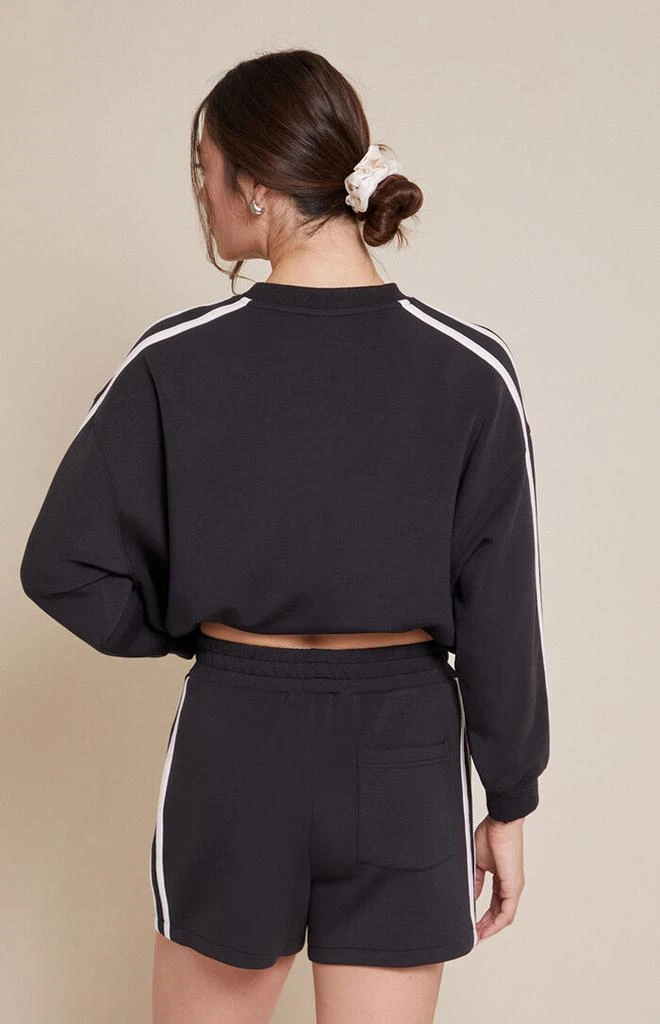 PAC 1980 Active Black Stripe Side Sweat Shorts 4
