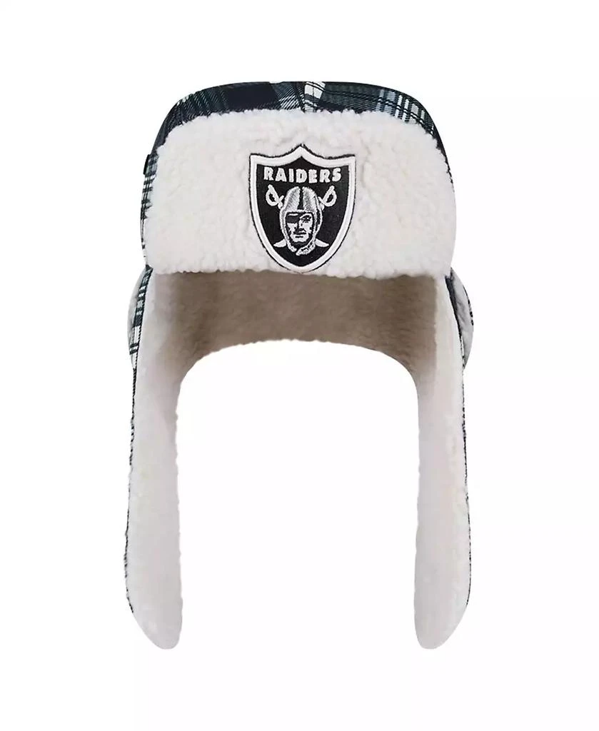 New Era Black Las Vegas Raiders Sideline Plaid Sherpa Trapper Hat 4