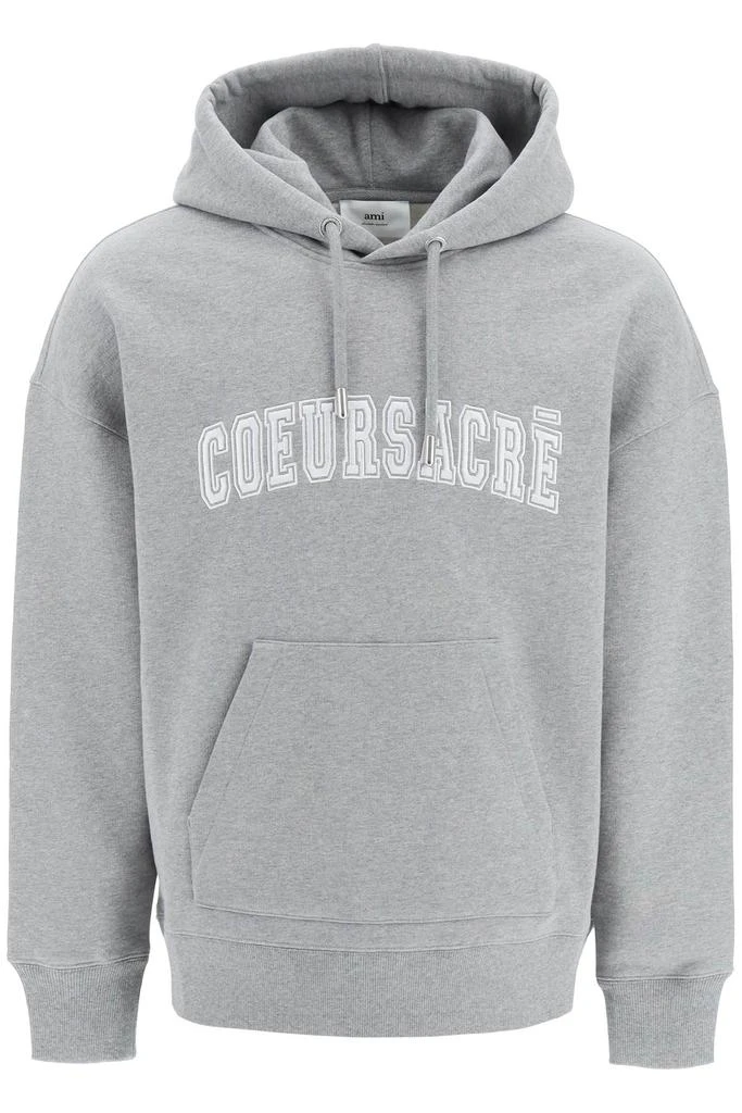 AMI ALEXANDRE MATIUSSI hoodie with lettering embroidery 1