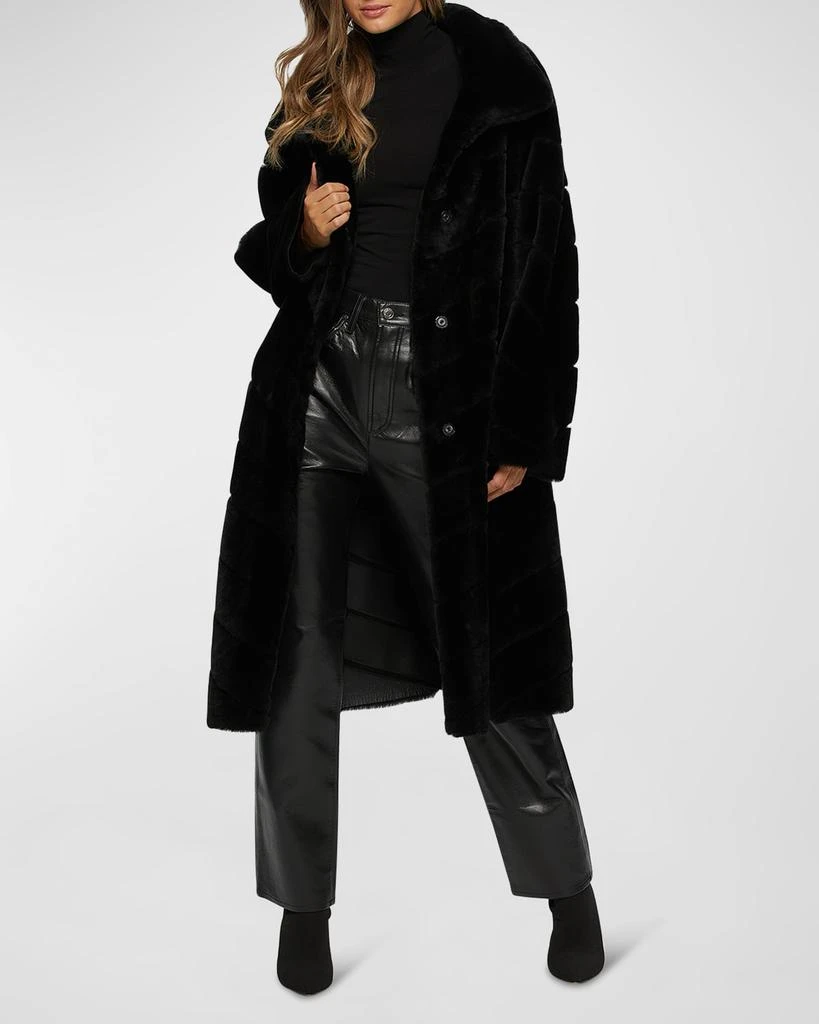 Gorski Reversible Chevron Lamb Shearling Coat 8