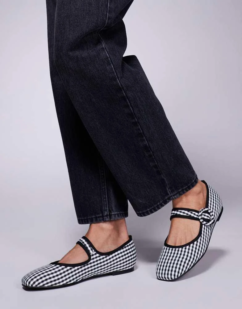 Public Desire Public Desire Griffin mary jane ballet flats in gingham 1