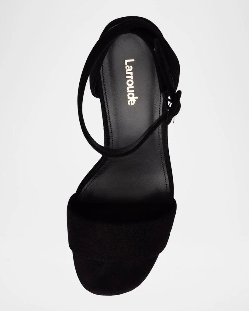 Larroude Dolly Suede Ankle-Strap Platform Sandals 3
