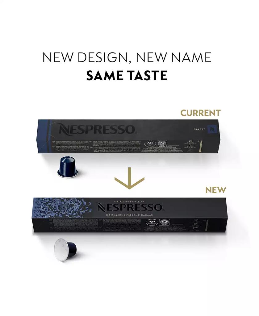 Nespresso Capsules OriginalLine, Ispirazione Palermo Kazaar, Dark Roast Coffee, 50-Count Espresso Pods, Brews 1.35-oz.