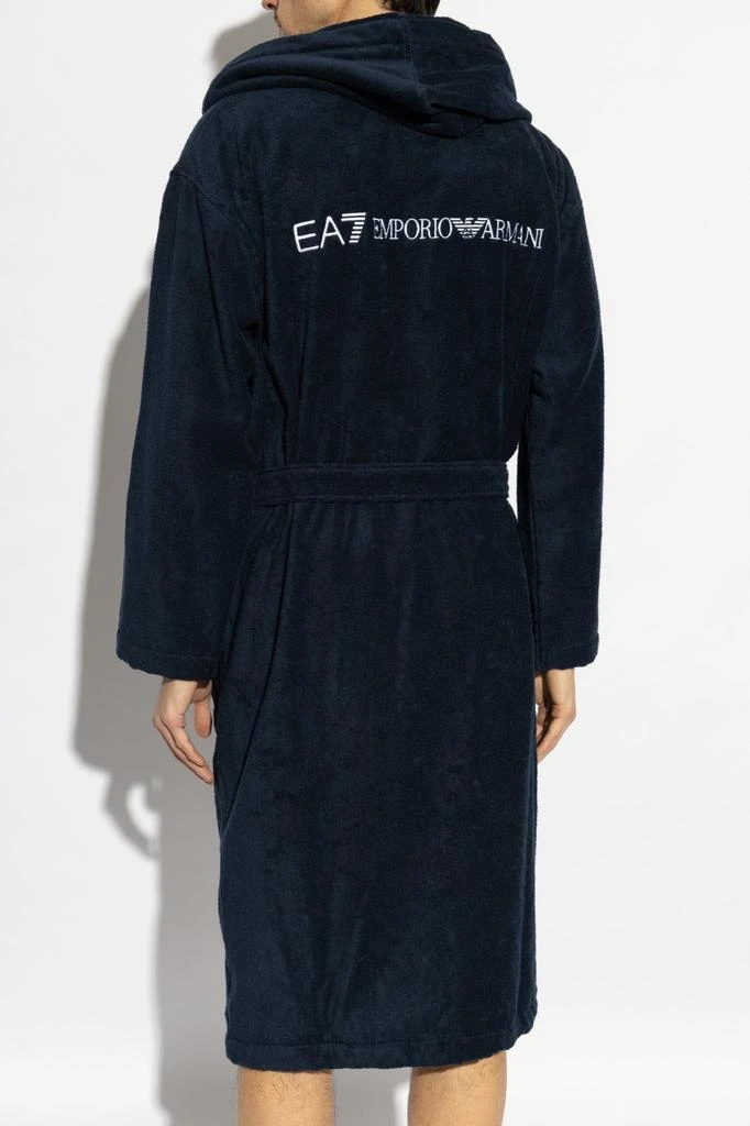 Emporio Armani Ea7 Emporio Armani Logo Hooded Robe 4