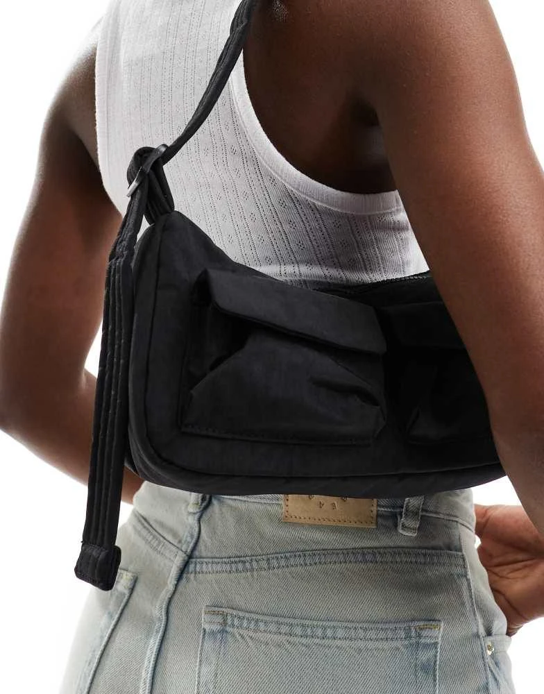 Baggu Baggu cargo nylon shoulder bag in black 4