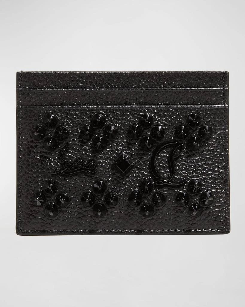 Christian Louboutin Kios Card Case in Leather with Loubinthesky Spikes