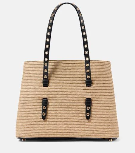 Alaïa Mina 25 Medium paper straw tote bag 1