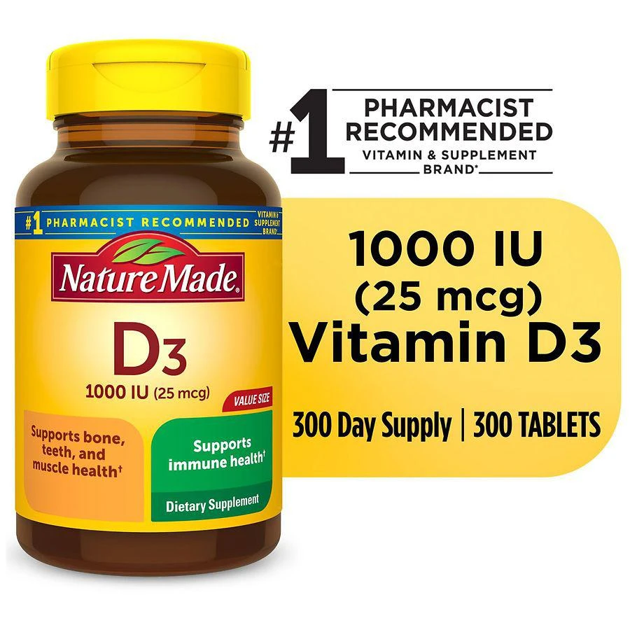 Nature Made Vitamin D3 1000 IU (25 mcg) Tablets 8