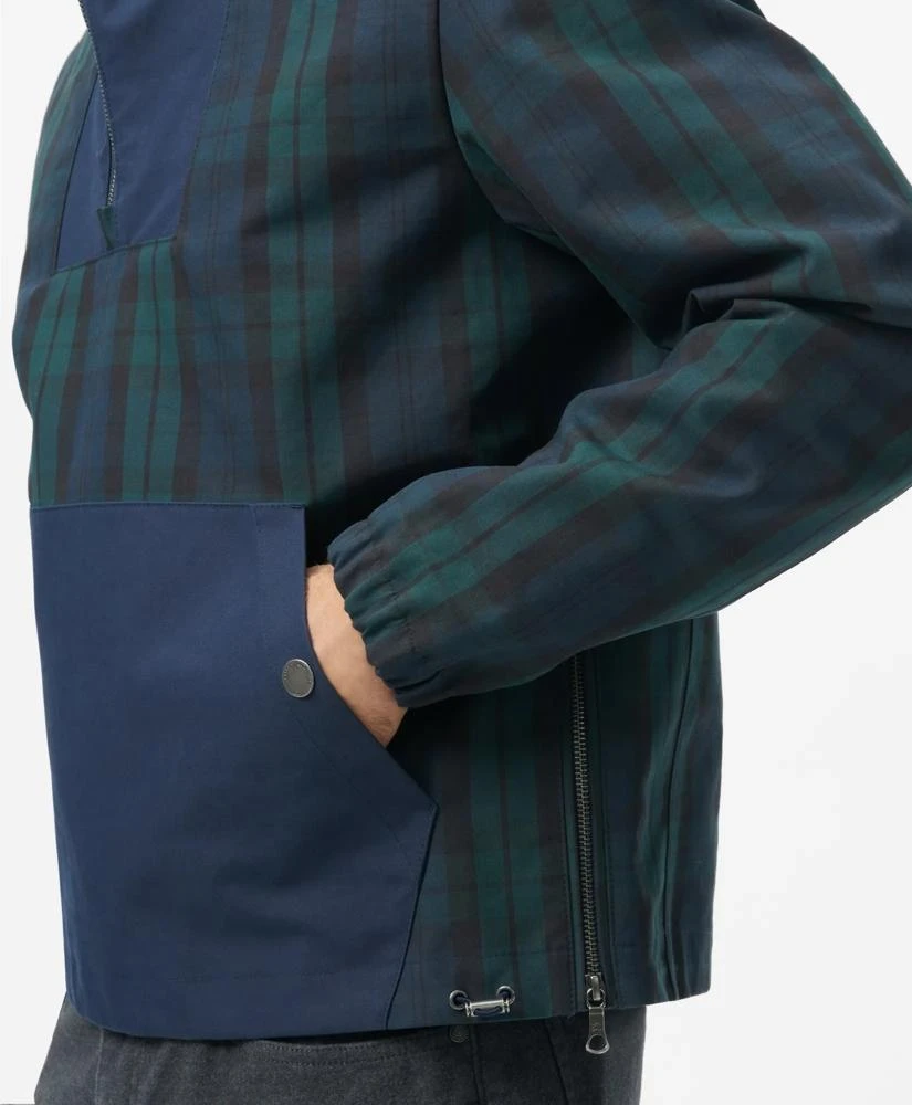 Brooks Brothers Black Watch Popover Windbreaker in Water-Repellent Nylon 6